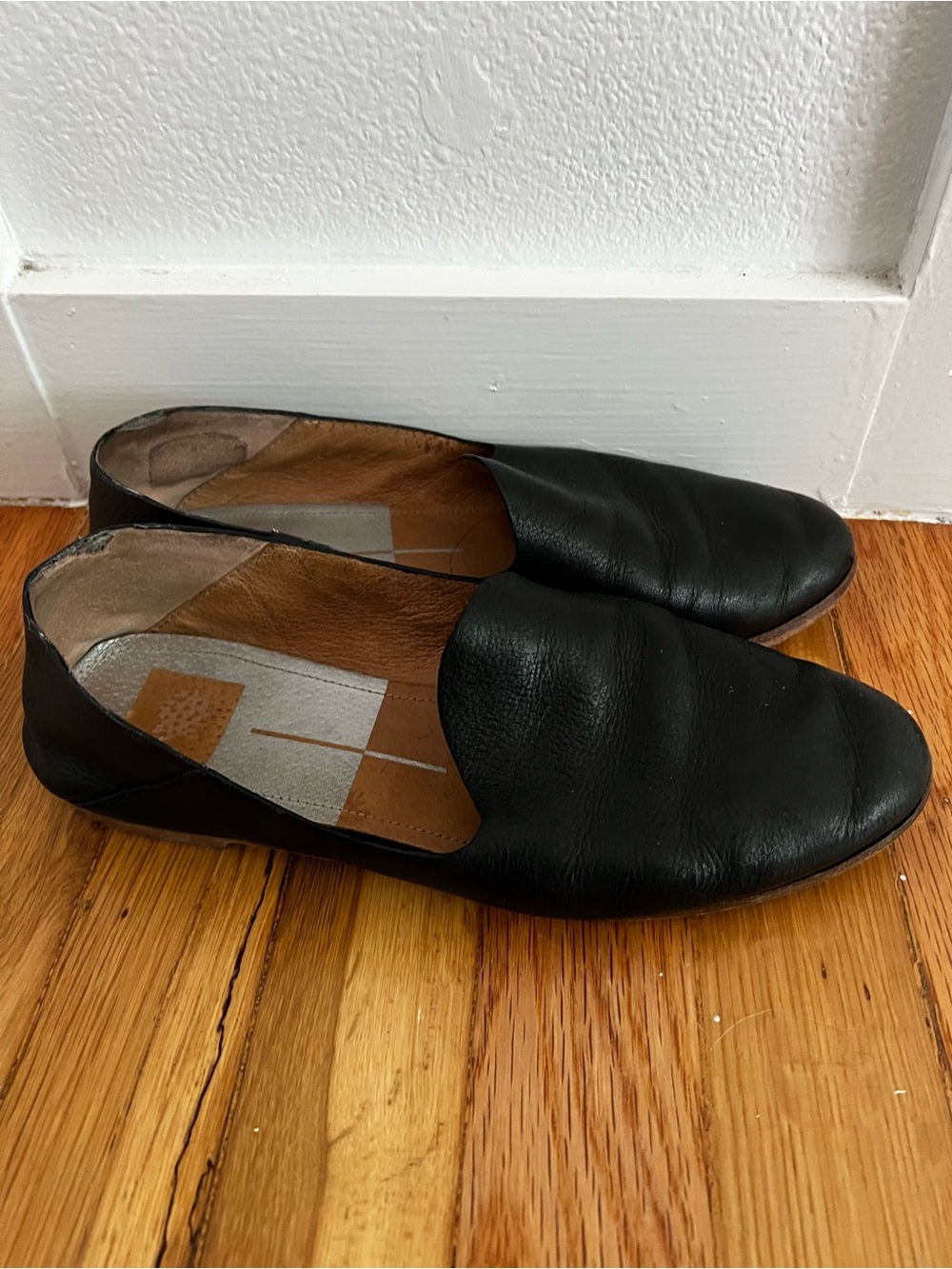 Dolce Vita Black Leather Slip-On Loafers - Picture 2 of 5